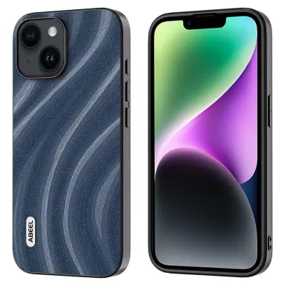 ABEEL Milky Way iPhone 14 Skal PU Läder Blå