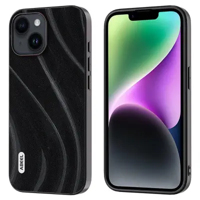 ABEEL Milky Way iPhone 14 Mobilskal PU Läder Coated - Svart