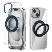 ABEEL Q-LUCK iPhone 14 Skal Shockproof med Kickstand Mörkblå