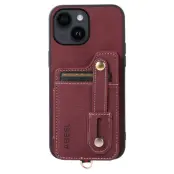 ABEEL Style 01 Kickstand Case iPhone 14 Litchi Röd