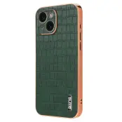 AZNS iPhone 14 Fodral Crocodile Textur PU+TPU - Grön