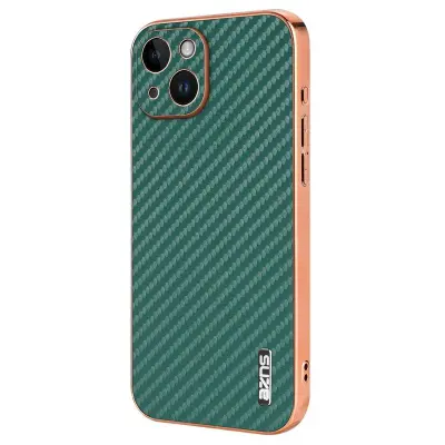 AZNS iPhone 14 Fodral Electroplating KonstLäder - Grön