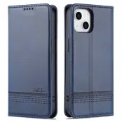 AZNS iPhone 14 Plånboksfodral Konstläder - Skyddande Folio - Blå