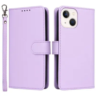 BETOPNICE iPhone 14 Plånboksfodral Magnetiskt Avtagbart Konstläder - Lila