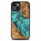 Bewood iPhone 14 Mobilskal Wood Resin - Blå/Svart
