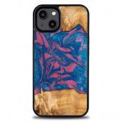 Bewood iPhone 14 Mobilskal Wood Resin - Rosa/Blå
