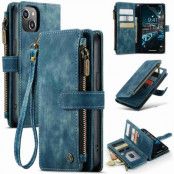 CASEME iPhone 14 Plånboksfodral C30 Zipper - Blå