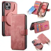 CASENEO MW-03 iPhone 14 Plånboksfodral med Avtagbar Konstläder - Rosa