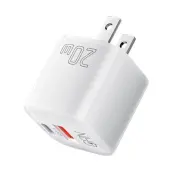 ESSAGER GaN Snabbladdare 20W USB-A - USB-C US Curved - Vit