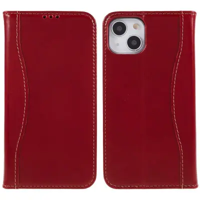 FIERRE SHANN iPhone 14 Plånboksfodral Konstläder - Röd