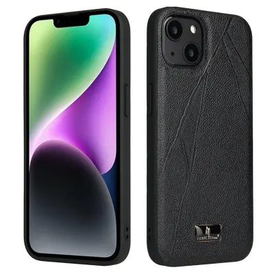 FIERRE SHANN iPhone 14 Fodral Anti-scratch KonstLäder - Vit