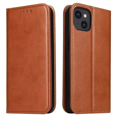 FIERRE SHANN iPhone 14 Plånboksfodral i Konstläder - Brun