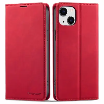 FORWENW iPhone 14 Fantasy Series Plånboksfodral Konstläder - Röd