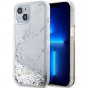 Guess iPhone 14 Mobilskal Liquid Glitter Marble - Vit