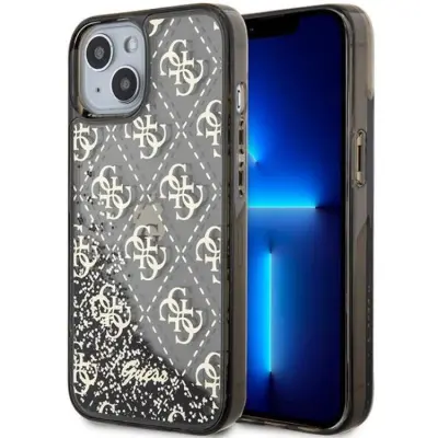 Guess iPhone 14 Mobilskal Liquid Glitter - Svart