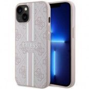 Guess iPhone 14 Mobilskal MagSafe 4G Printed Stripes - Rosa