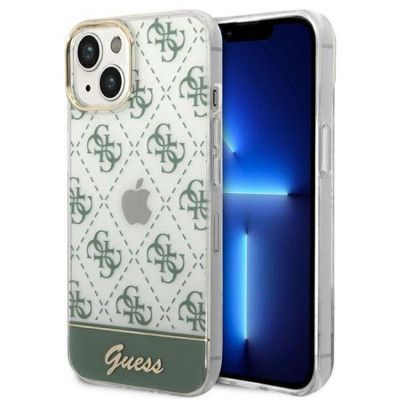 GUESS iPhone 14 Skal 4G Pattern Script - Grön