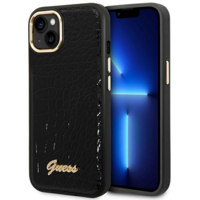 GUESS iPhone 14 Skal Croco Collection - Svart