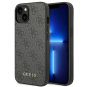 GUESS iPhone 14 Skal Gold Logo - Grå