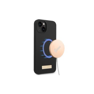 Guess iPhone 14 Skal MagSafe Silikon Svart GUHMP14SSBPLK