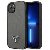 GUESS iPhone 14 Skal Saffiano Triangle Logo - Silver