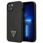 GUESS iPhone 14 Skal Saffiano Triangle Logo - Svart