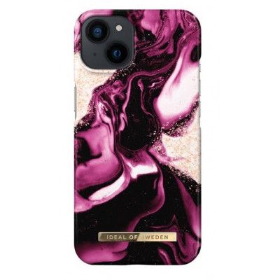 Ideal of Sweden iPhone 14 Skal Fashion - Golden Ruby Marble