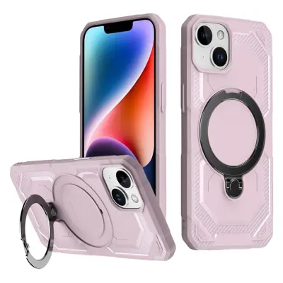 iPhone 14 / 13 Mobilskal MagSafe Kickstand TPU + PC - Rosa (Rosa)