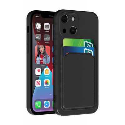 iPhone 14 Mobilskal Korthållare Silikon TPU - Svart