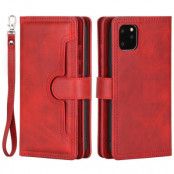 iPhone 14 Plånboksfodral Äkta Läder Flip - Röd