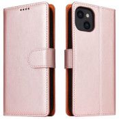 iPhone 14 Plånboksfodral Dual Flip - Rosa Guld