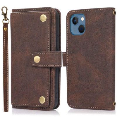 iPhone 14 Plånboksfodral Flip - Coffee