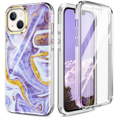 iPhone 14 Skal 360 Marble - Lila