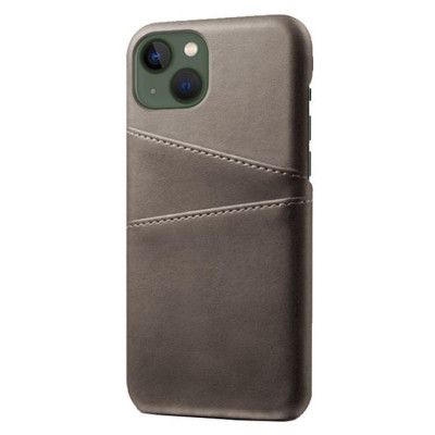 iPhone 14 Skal Korthållare PU Läder - Grå