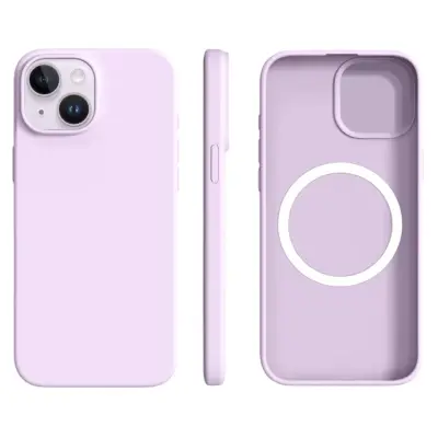 iPhone 14/13 Mobilskal MagSafe Ultra Thin Silicone (Bean Lila)