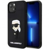 Karl Lagerfeld iPhone 14 Mobilskal Rubber Ikonik 3D - Svart