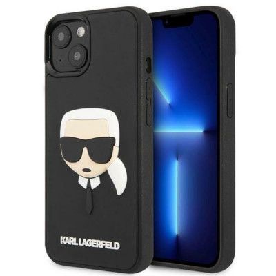 Karl Lagerfeld iPhone 14 Skal 3D Rubber Karl`s Head - Svart