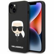 Karl Lagerfeld iPhone 14 Skal Czarny Silicone Karl`s Head - Svart