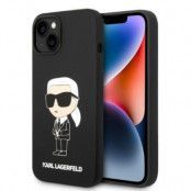 Karl Lagerfeld iPhone 14 Skal Silicone Ikonik - Svart