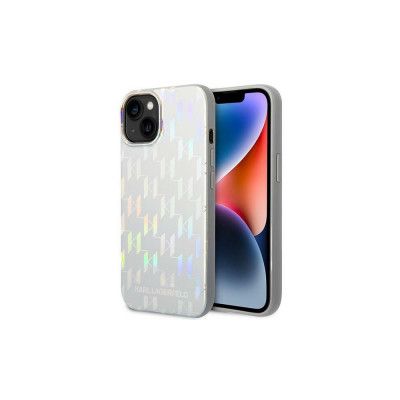 Karl Lagerfeld Iridescent Monogram Hardcase för iPhone 14 Silver