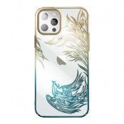 Kingxbar iPhone 14 Mobilskal Luxury Crystals - Guld/Blå
