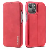 LC.IMEEKE iPhone 14 Fodral KonstLäder - Röd