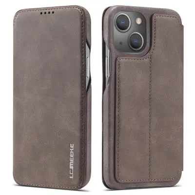 LC.IMEEKE iPhone 14 Fodral KonstLäder - Brun