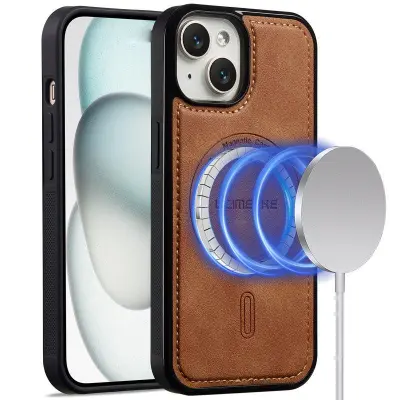 LC.IMEEKE L6 Fodral för iPhone 14/13 KonstLäder - Brun