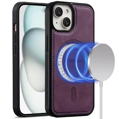 LC.IMEEKE L6 Fodral för iPhone 14/13 KonstLäder - Lila