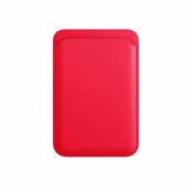 Magsafe Korthållare i läder till iPhone 14/13/12 modeller - Rosé/Röd