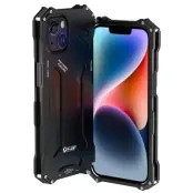 R-JUST Mobilskal till iPhone 14 Metall Anti-Drop Shockproof Svart