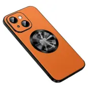 SULADA Mobilskal till iPhone 14 Cowhide PU Läder TPU MagSafe - Orange