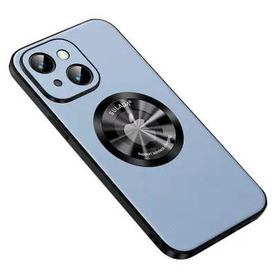 SULADA iPhone 14 Mobilskal i PU-läder med MagSafe - Blå