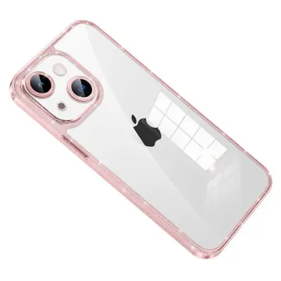 SULADA iPhone 14 Mobilskal i Tempererat Glas och TPU - Rosa